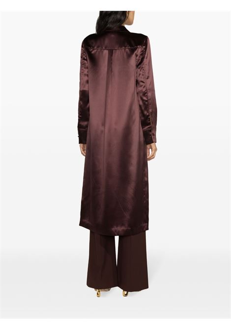 Bordeaux Oyat long-length satin shirt - women LOULOU STUDIO | OYATBRD